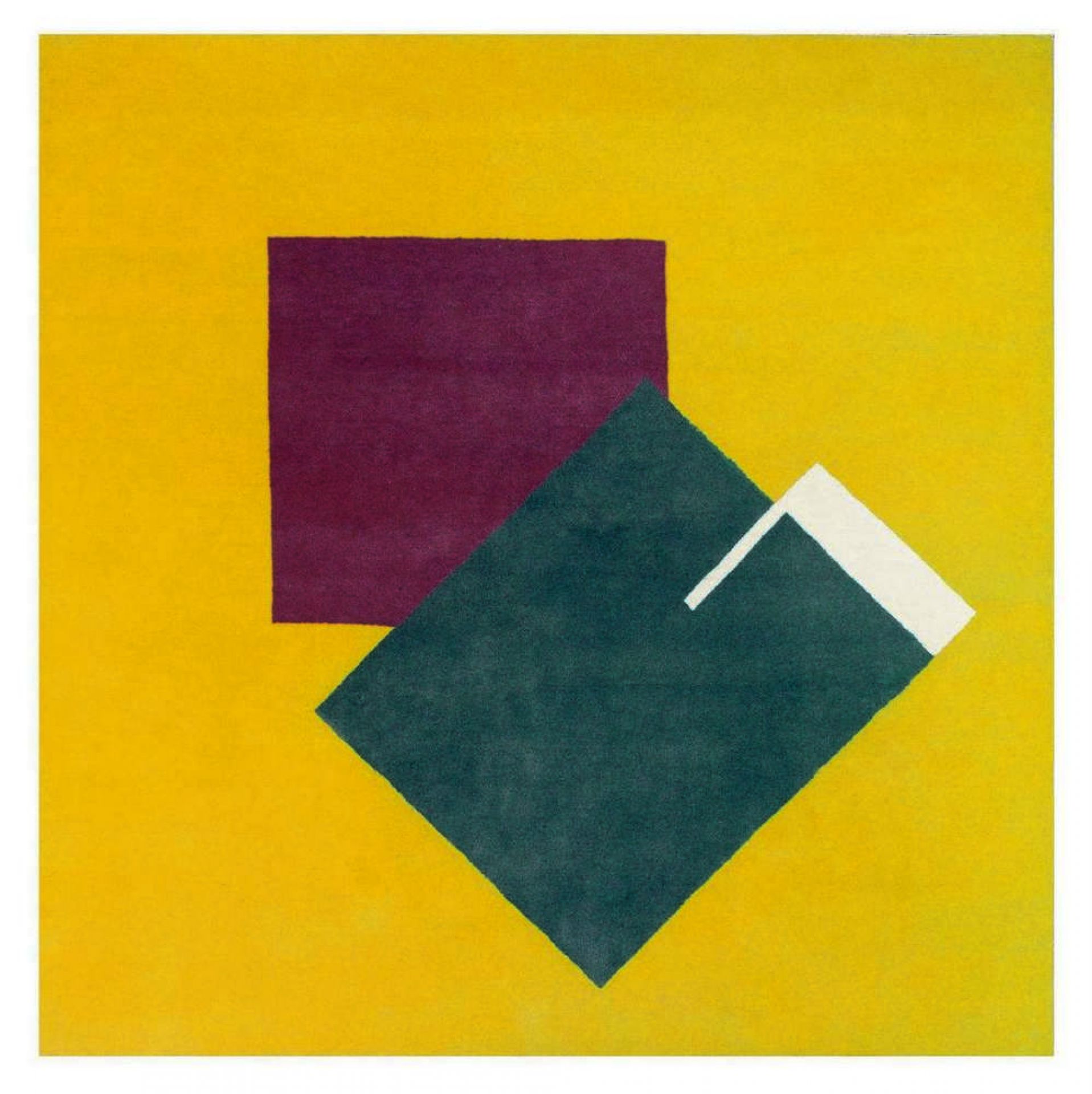 Castellar Teppich mit geometrischem Muster in Gelb, Blau und Rot. Design Teppich für Wohnräume.